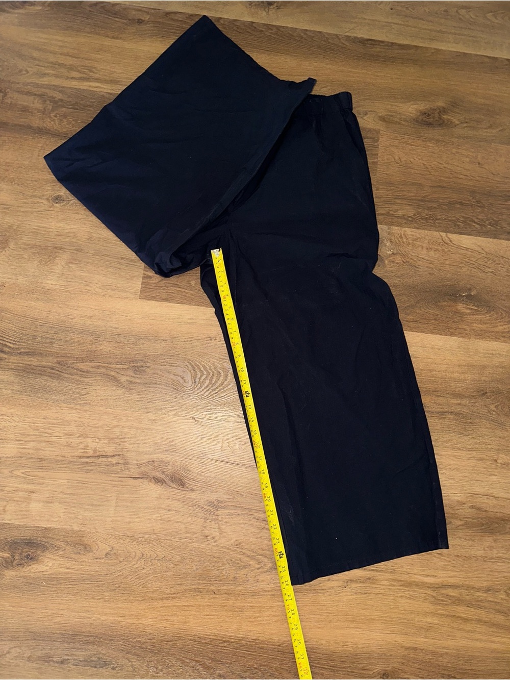 Eileen Fischer Navy Blue Organic Cotton Relaxed Wide-Leg Elastic Waist Pants XL - Picture 12 of 14